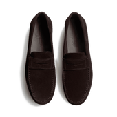 Ajaccio Car Shoe with Strap[Men Dark Brown Suede]