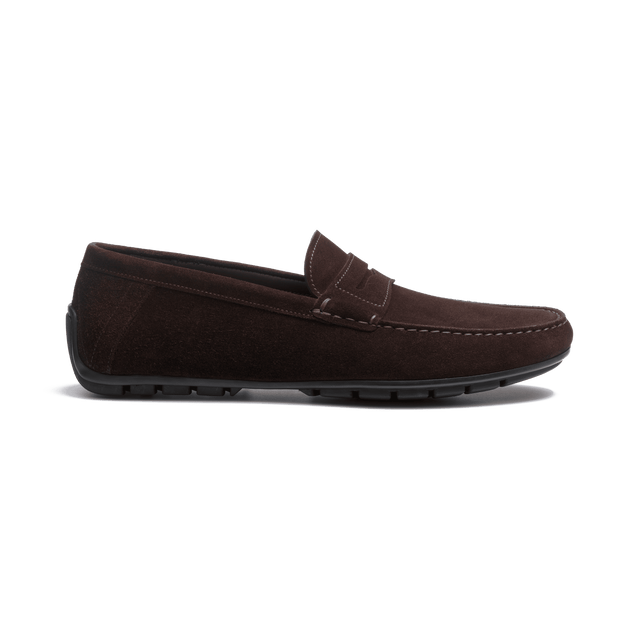 Ajaccio Car Shoe with Strap[Men Dark Brown Suede]