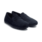 Ajaccio Car Shoe with Strap[Men Navy blue suede calfskin]