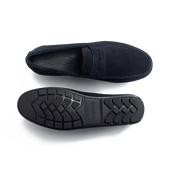 Ajaccio Car Shoe with Strap[Men Navy blue suede calfskin]
