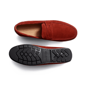 Ajaccio Car Shoe with Strap[Men Red suede calfskin ]