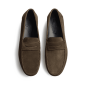 Ajaccio Car Shoe with Strap[Men Cuir veau velours kaki]