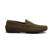 Ajaccio Car Shoe with Strap[Men Cuir veau velours kaki]