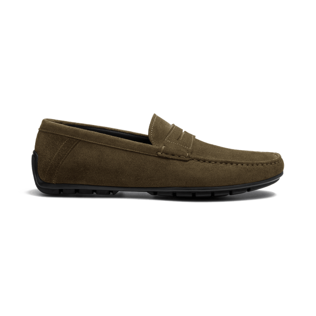 Ajaccio Car Shoe with Strap[Men Cuir veau velours kaki]