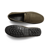 Ajaccio Car Shoe with Strap[Men Cuir veau velours kaki]