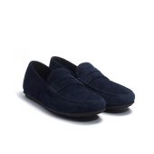Car Shoe Warning [men navy suede leather]