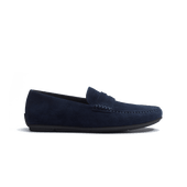 Car Shoe Warning [men navy suede leather]