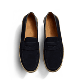Uzès Espadrille Mule Loafer [Navy suede leather]