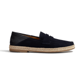 Uzès Espadrille Mule Loafer [Navy suede leather]