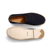 Uzès Espadrille Mule Loafer [Navy suede leather]