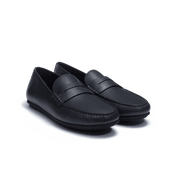Car Shoe Warning [men navy grained calfskin]