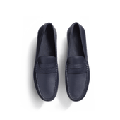 Car Shoe Warning [men navy grained calfskin]