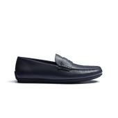Car Shoe Warning [men navy grained calfskin]