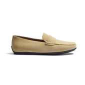 Car Shoe Warning [men beige suede leather]