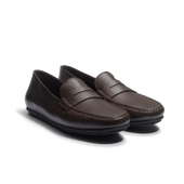 Car Shoe Warning [men dark brown grained calfskin]