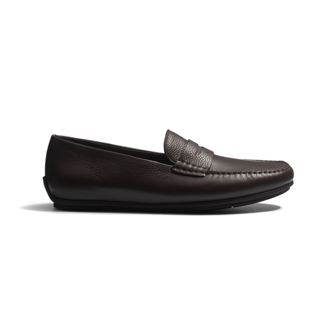 Car Shoe Warning [men dark brown grained calfskin]