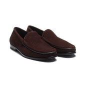 Calvi Soft Woven Loafer[Men Woven Leather Ebony Suede Goatskin]