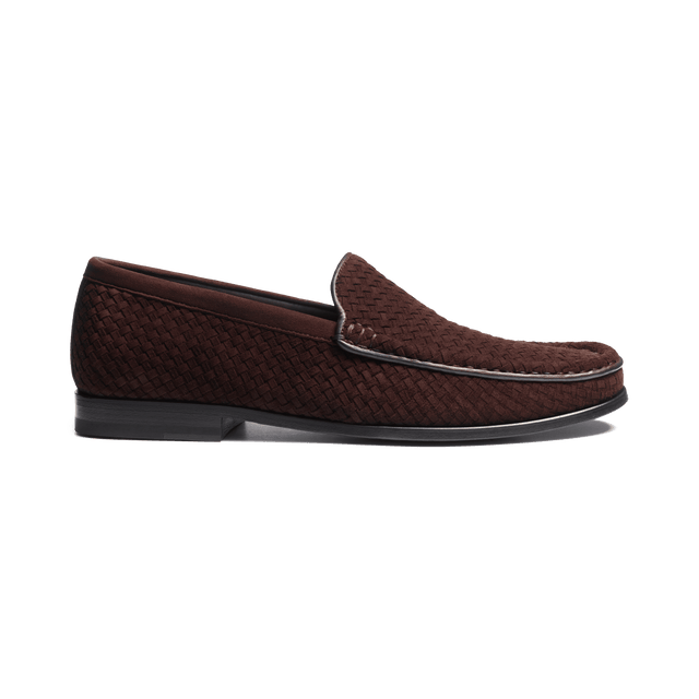 Calvi Soft Woven Loafer[Men Woven Leather Ebony Suede Goatskin]