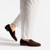 Woogie loafer [Men Dark brown suede calfskin]