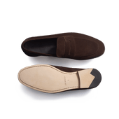 Woogie loafer [Men Dark brown suede calfskin]