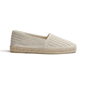 Espadrille Wait and Sea [men Chalk perforated suede calfskin]