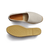 Espadrille Wait and Sea [men Chalk perforated suede calfskin]