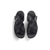 Sandal Double V [Men Black soft calfskin]