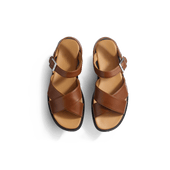 Sandal Double V [Men Tan soft calfskin]