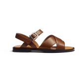 Sandal Double V [Men Tan soft calfskin]
