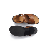 Sandal Double V [Men Tan soft calfskin]