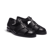 Fisherman sandal [Men black soft calfskin]