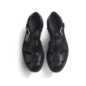 Fisherman sandal [Men black soft calfskin]