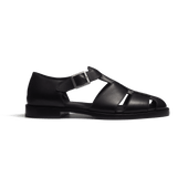Fisherman sandal [Men black soft calfskin]
