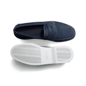 DoubleVent Loafer [Men Blue waterresistant nubuck]