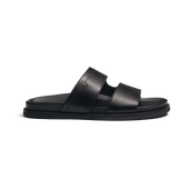 Anatomical Mule Double V [Black soft calfskin]