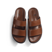 Anatomical Mule Double V [Tan soft calfskin]