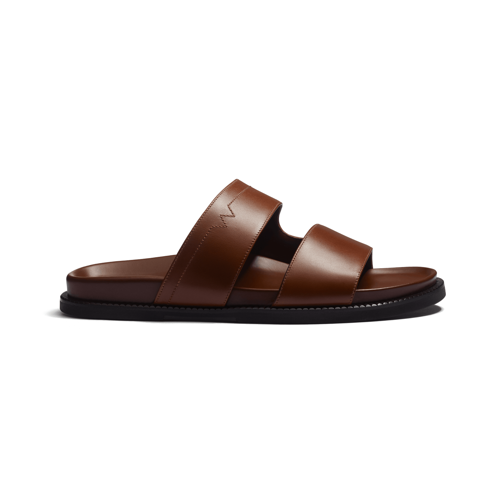 Anatomical Mule Double V [Tan soft calfskin]
