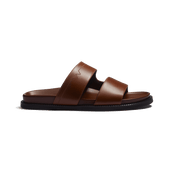 Anatomical Mule Double V [Tan soft calfskin]