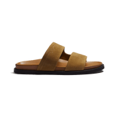 Anatomical Mule Double V [Sand suede calfskin]