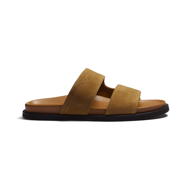 Anatomical Mule Double V [Sand suede calfskin]