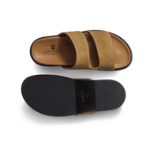 Anatomical Mule Double V [Sand suede calfskin]