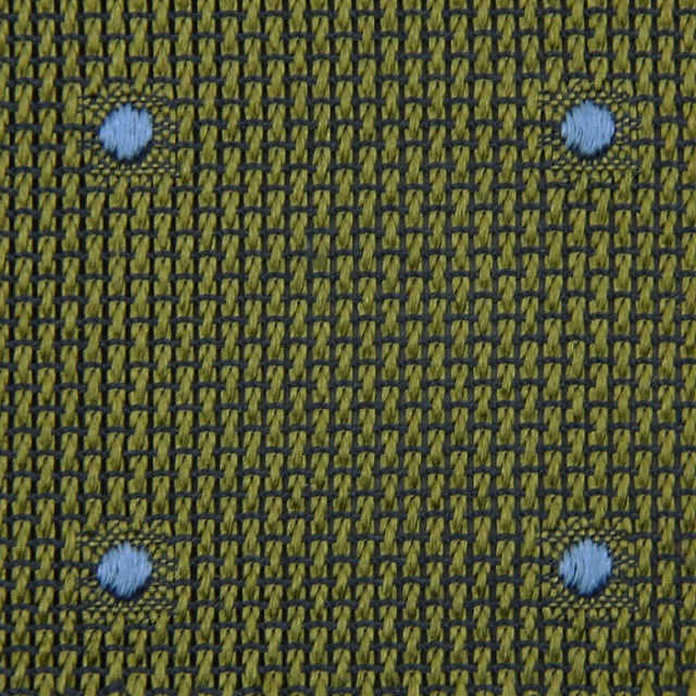 Dotted Grenadine / Garza Fina Bespoke Tie - Olive / Blue