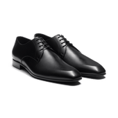 Monaco Derby with Half Rubber Sole[Men Black soft calfskin]