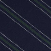 Vintage Striped Bespoke Wool Tie - Navy