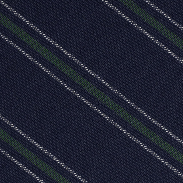 Vintage Striped Bespoke Wool Tie - Navy