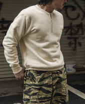 Racing Half-Zip Heavyweight Fleece Sweatshirt - Apricot