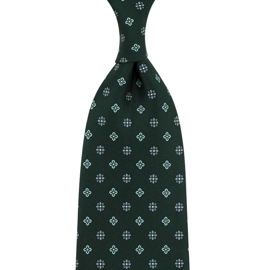 Anniversary Collection Floral Printed Silk Tie Madder Green