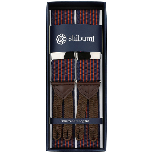 Barathea Braces - Navy / Orange