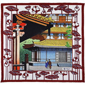 Ukiyo-e Silk Pocket Square - Yakushi-ji - 40x40cm