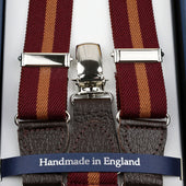 Elastic Rayon Clips Braces Burgundy